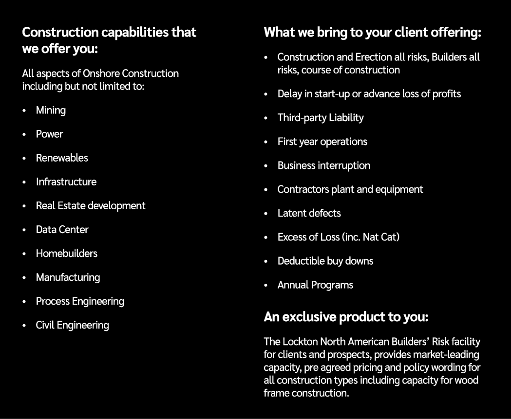 Construction capabilities that we offer you: All aspects of Onshore Construction including but not limited to: • Mini...