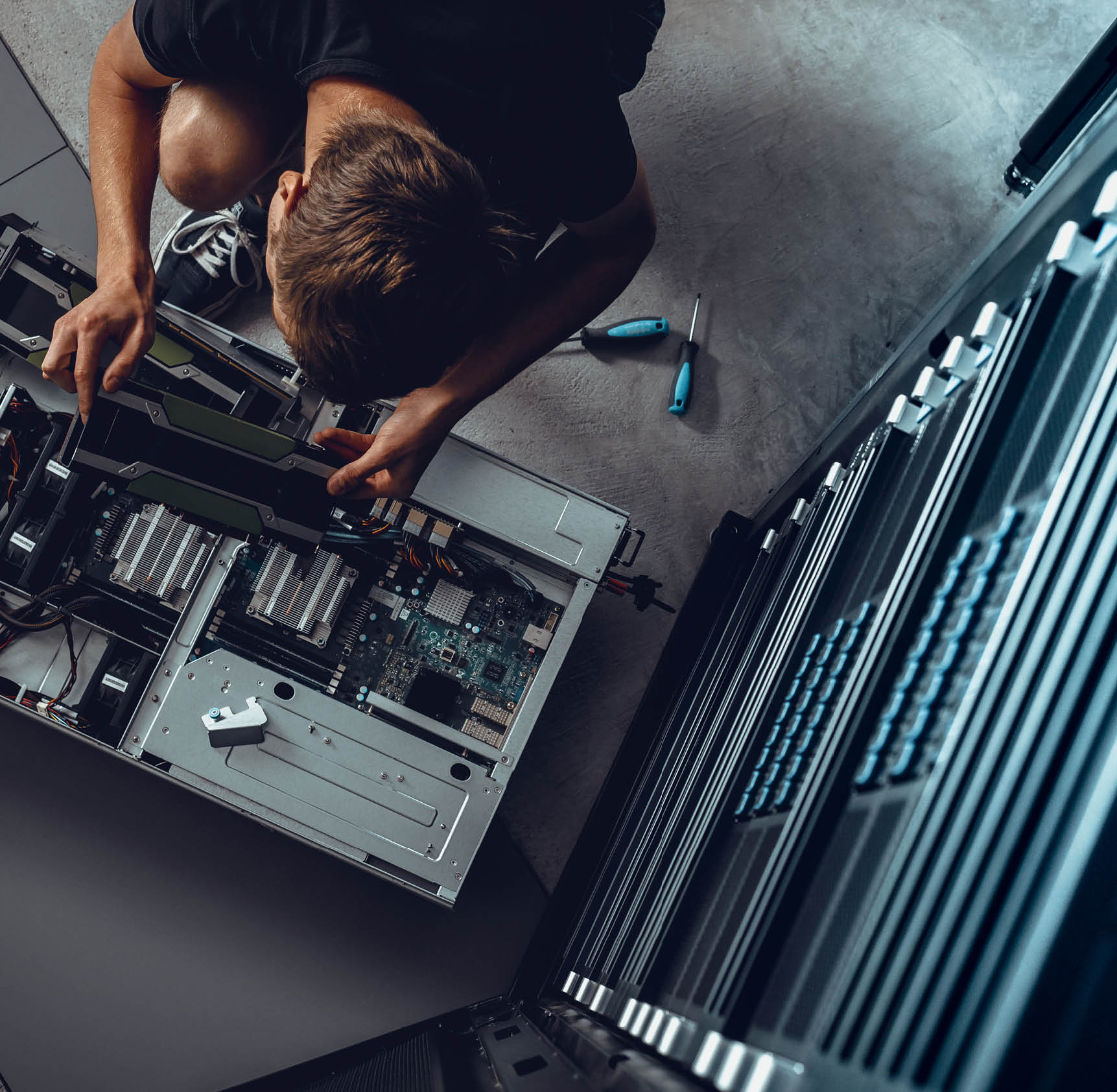 IT Engineer Maintaining Network Server.