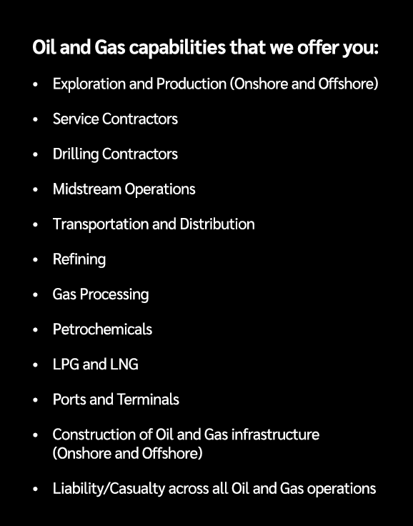 Oil and Gas capabilities that we offer you: • Exploration and Production (Onshore and Offshore) • Service Contractors...